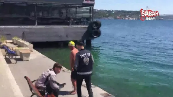 Sarıyer’de denize girdiler, polisi görünce giyinemeden kaçtılar | Video