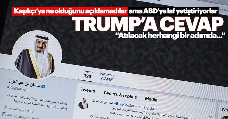 Suudi Arabistan'dan Trump'a Cemal Kaşıkçı resti!