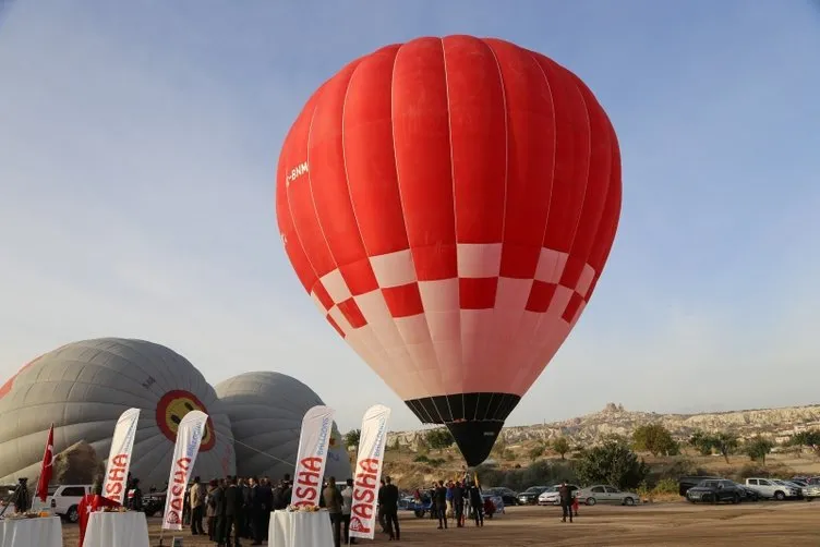 Yerli üretim sıcak hava balonu Kapadokya semalarında