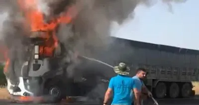 Şanlıurfa‘da TIR yangını: Facia kıl payı atlatıldı #sanliurfa