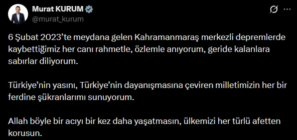 asrin-felaketinin-ucuncu-yildonumunde-siyasilerden-art-arda-paylasimlar-1770342018293.png Asrın felaketinin üçüncü yıl dönümünde siyasilerden art arda paylaşımlar!