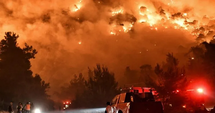 Yunanistan’da yangın paniği! Tüm bölge alevlere teslim