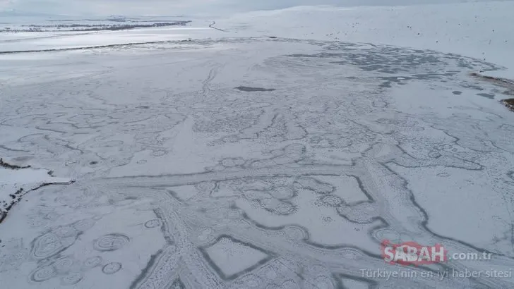Sivas’ın gölleri buzla kaplandı!