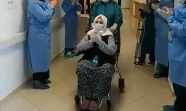 110 yaşında korona virüsü yenen Hamide Nine alkışlarla taburcu edildi