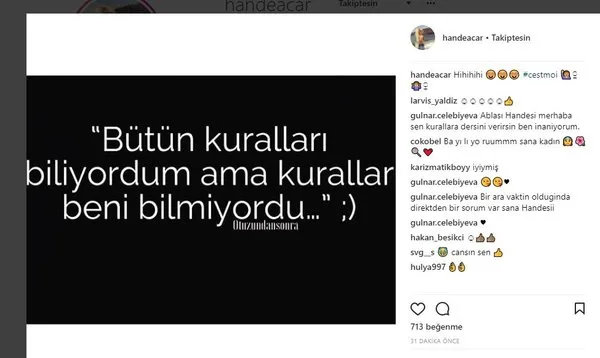 Ünlü isimlerin Instagram paylaşımları (15.01.2018)
