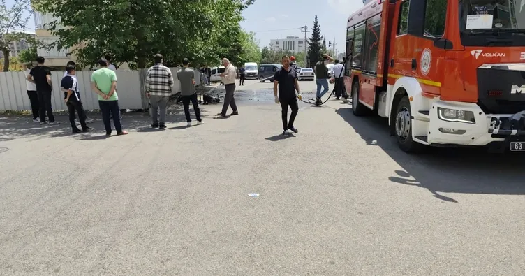 Şanlıurfa’da motosiklet alev aldı