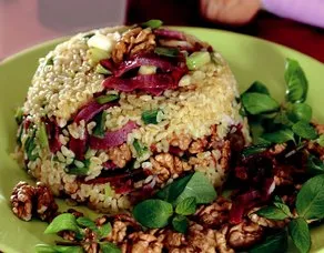 Pastırmalı Cevizli Bulgur Pilavı