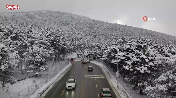 Kar yağışı sonrası Aydos Ormanı’nda kartpostallık görüntüler oluştu | Video