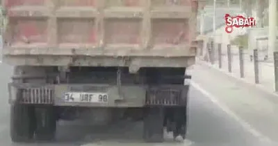 İstanbul Zeytinburnu’nda arka tekerinin biri olmayan kamyon tehlikeye davetiye çıkardı!