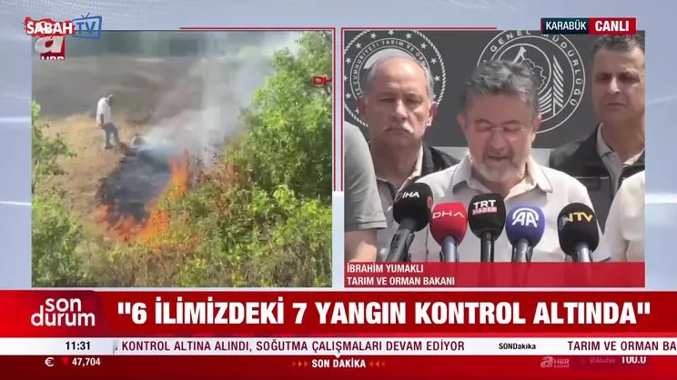 Tarım ve Orman Bakanı İbrahim Yumaklı “6 ilimizdeki 7 yangın kontrol altında”
