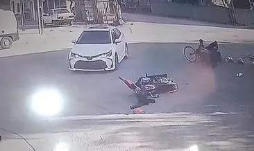Kazada savrulan motosikletin sürücüsü yaşlı çiftin üzerine uçtu: 4 yaralı #hatay