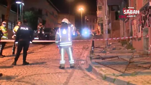İstanbul Beşiktaş'ta metruk binadan düşen molozlar paniğe neden oldu