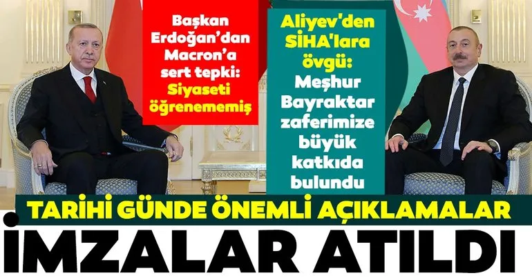 SON DAKİKA HABERİ - Başkan Erdoğan ve Aliyev’in görüşmesinin ardından anlaşmalar imzalandı! Başkan Erdoğan ve Aliyev’den flaş açıklamalar
