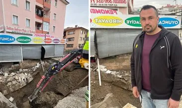 Ankara’da korku dolu anlar! İş yerinin yıkılma riski var: ASKİ’nin kanalizasyon çalışması esnafı mağdur etti 