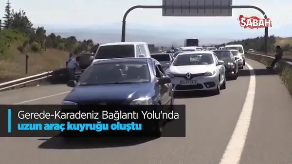 Gerede-Karadeniz Bağlantı Yolu'nda uzun araç kuyruğu oluştu | Video