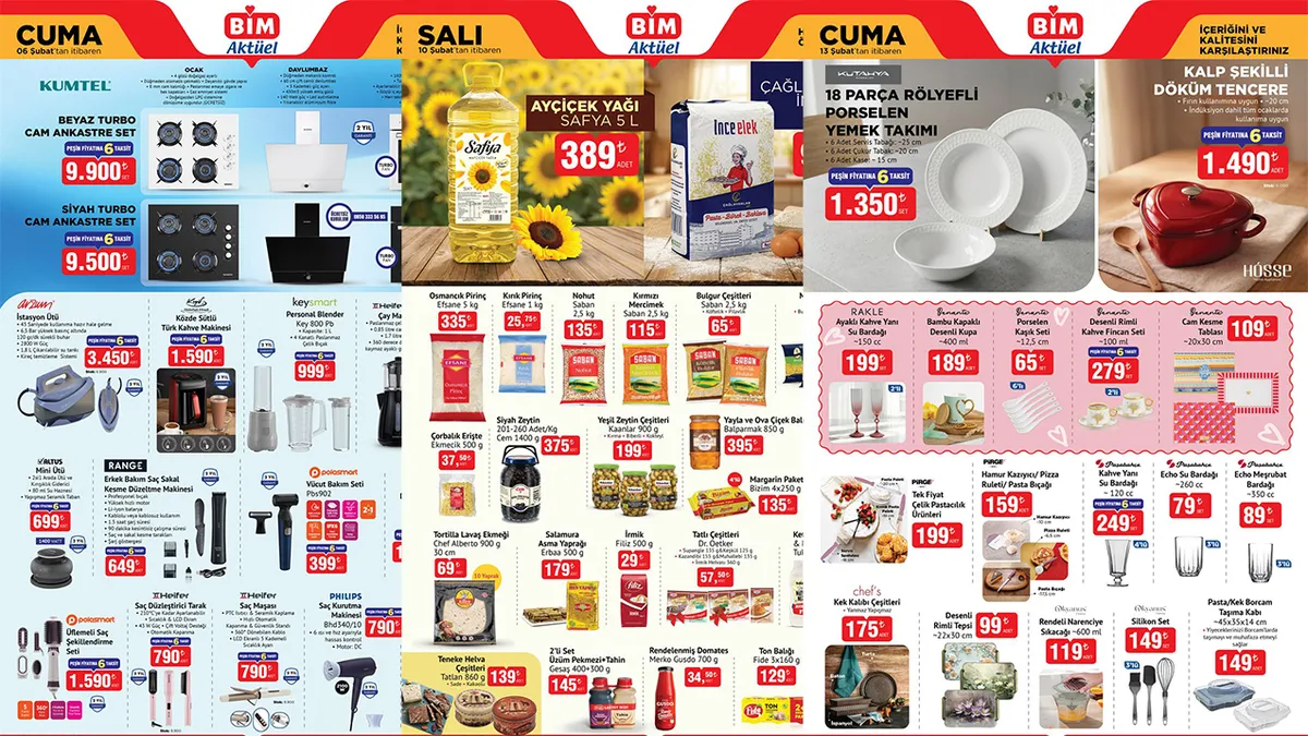 BİM AKTÜEL 6-10-13 ŞUBAT KATALOĞU | Bu hafta BİM aktüel ürünler neler? Çay makinesi, dikey süpürge...