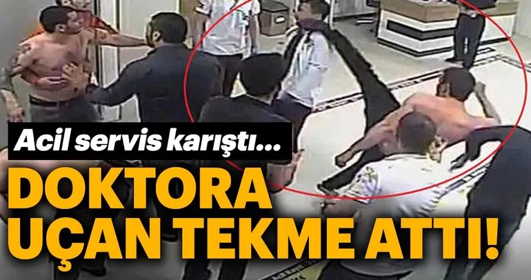 Samsun’da hastanede doktora uçan tekme attı!