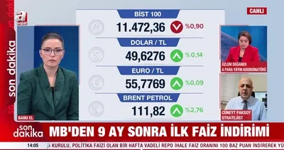 SON DAKİKA: Merkez Bankası’ndan 9 ay sonra ilk faiz indirimi geldi! | Video
