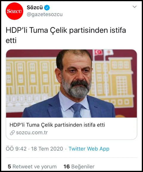 HDP'li Tuma Çelik'in cinsel saldırı suçuna