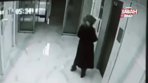 Kayseri'de binalara girip elindeki sıvıyı her yere süren kadın kamerada | Video