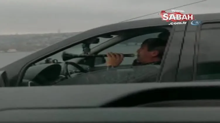 FSM köprüsündeki zurnalı trafik canavarı kamerada