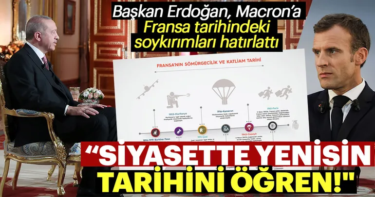 Başkan Erdoğan, Macron’a Fransız tarihindeki soykırımları hatırlattı
