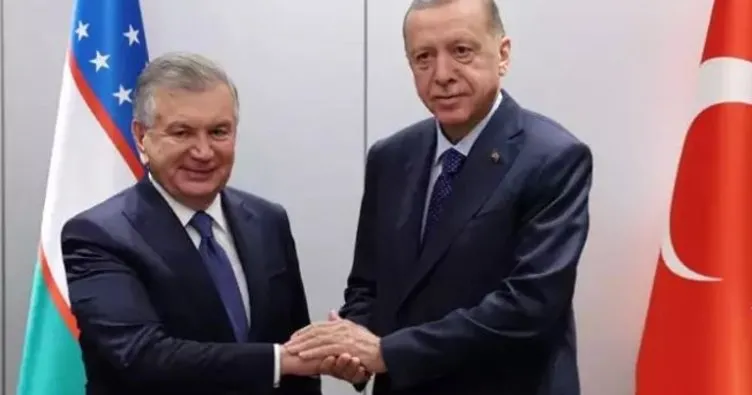 Başkan Erdoğan Özbekistan Cumhurbaşkanı Mirziyoyev ile görüştü