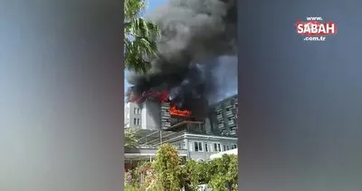 Alanya’da çatıda çıkan otel yangını söndürüldü | Video