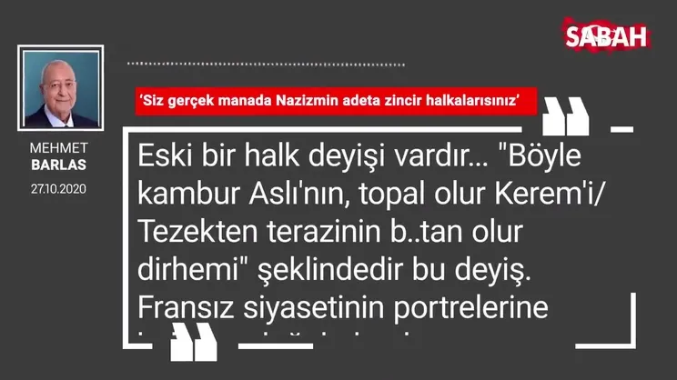 Mehmet Barlas ‘Siz gerçek manada Nazizmin adeta zincir halkalarısınız’