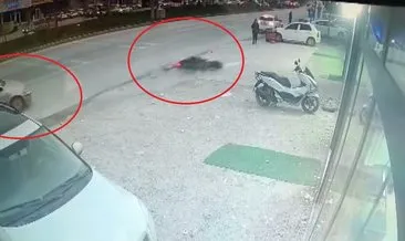 Otomobille çarpışan motosikletli metrelerce sürüklendi: O anlar kamerada #hatay