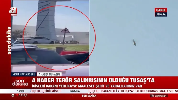 SON DAKİKA | Ankara Kazan'da teröristlerin TUSAŞ'a saldırı anı videosu ortaya çıktı