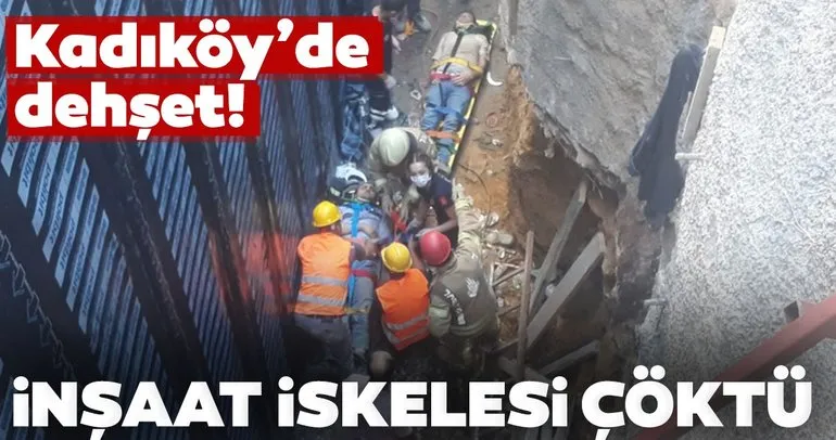 Son dakika: Kadıköy’de inşaatta iskele çöktü