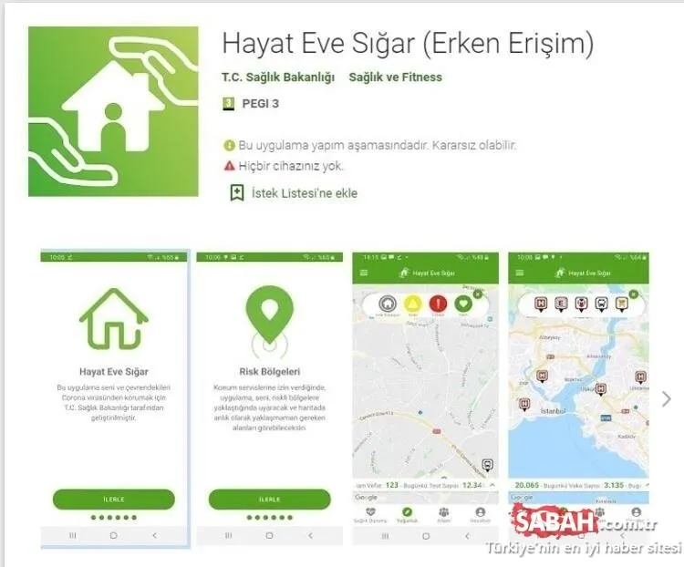 Hayat eve sığar uygulaması nedir ve nasıl çalışır? Hayat Eve Sığar aplikasyonunu indir ve koronavirüs risk yoğunluğu haritasını kontrol et