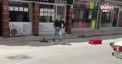 Sokak ortasında bavullu, kaldırım taşlı, sopalı kavga Matrix filmini anımsattı | Video