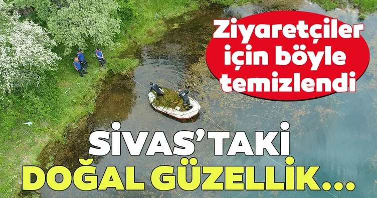 Sivas’ta balık adamlar Dipsiz Göl’ü temizledi