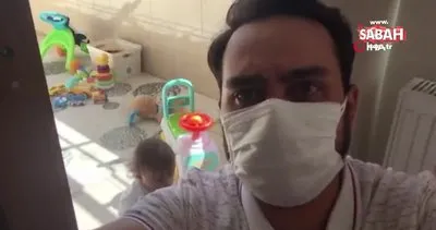 Koronalı baba çocuğunu camın arkasından seviyor | Video