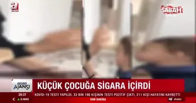 Akıl almaz paylaşım! Küçük çocuğa sigara içirdi