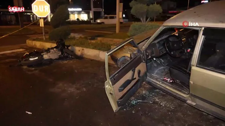Alkollü otomobil sürücüsü motosiklete çarptı: 1'i ağır, 3 yaralı | Video