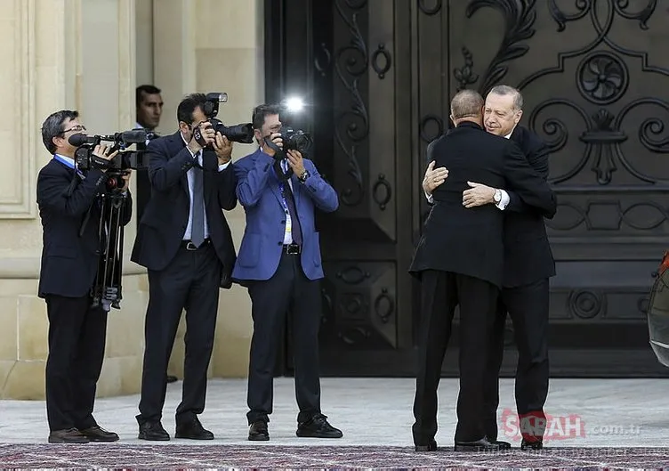 Başkan Erdoğan’a Azerbaycan’da sıcak karşılama