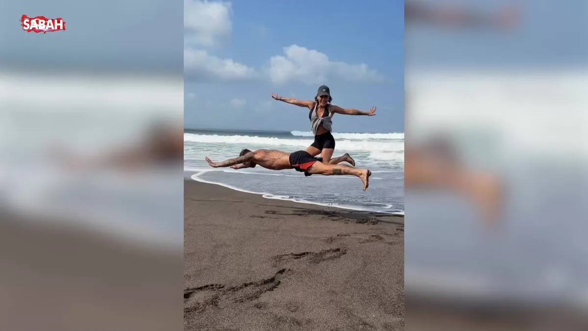 Aşkın yerçekimi yok! Irmak Ünal'dan sevgilisi Samet Şener'le eğlenceli anlar | Video
