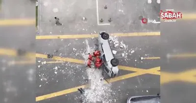 Çin’de elektrikli otomobil 3. kattan düştü: 2 ölü | Video