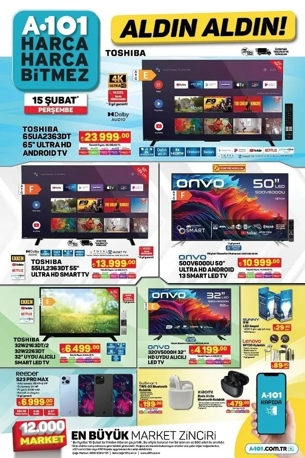 A101 AKTÜEL KATALOG 15 Şubat Perşembe raflarda! Overlok makinesi, maşa, blender... Haftanın A101 aktüel ürünler indirimleri