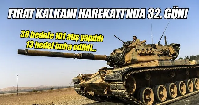 Fırat Kalkanı Harekatı’nda 32. gün!