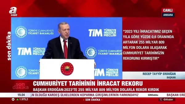 Son Dakika: Başkan Erdoğan açıkladı! Cumhuriyet tarihinin ihracat rekoru kırıldı | Video