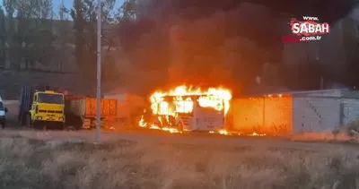Kars’ta park halindeki halk otobüsü alev alev yandı! O anlar kamerada | Video