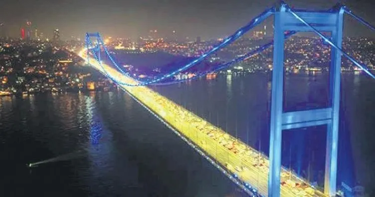 Köprüler kolon kanseri için maviye boyandı