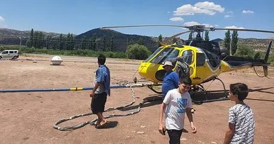 Gölbaşı’nda helikopterle maden araştırması yapıldı