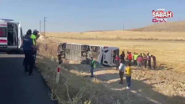 Aksaray- Adana karayolunda feci kaza! Yolcu otobüsü devrildi | Video