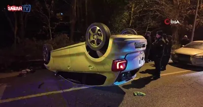 Beykoz’da direksiyon hakimiyetini kaybeden otomobil takla attı: 2 yaralı | Video