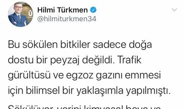 Üsküdar Belediye Başkanı Hilmi Türkmen: “Bitkiler sökülüyor, yerini kimyasal boya ve duvar alacak”